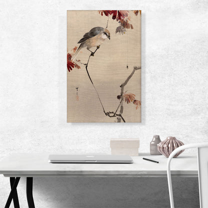 Bird On Branch Watching Spider 1887