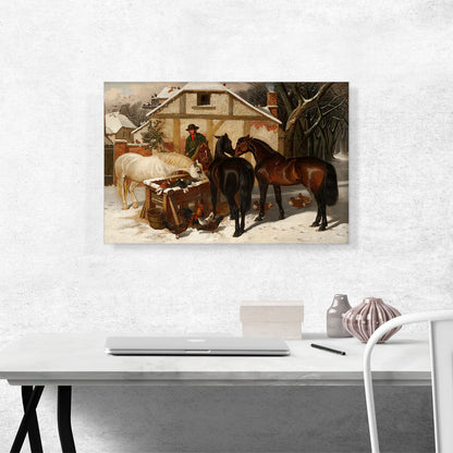 Watering Horses in Winter