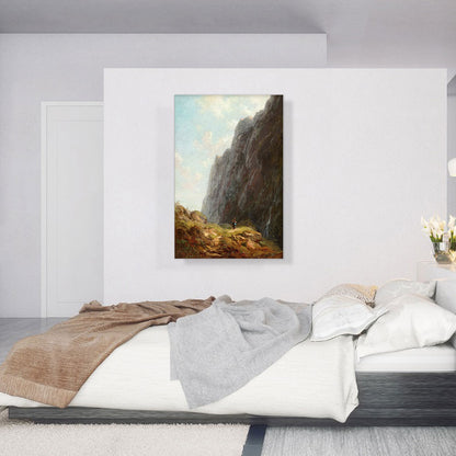 Mountain And Milkmaid Along a Winding Stone Path