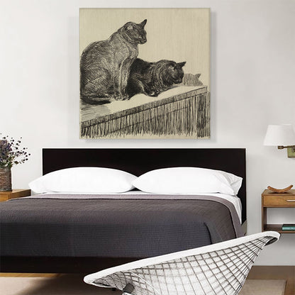 Deux Chats Sur Un Meuble 1914