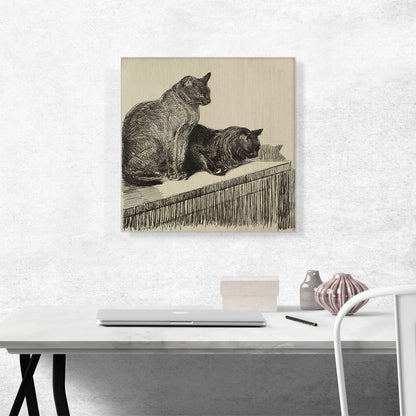 Deux Chats Sur Un Meuble 1914