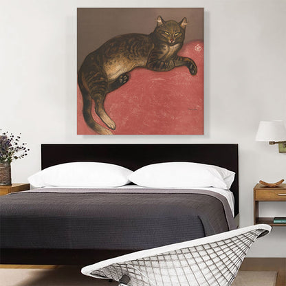 Winter Cat on a Cushion - Ausgestreckte Katze 1910