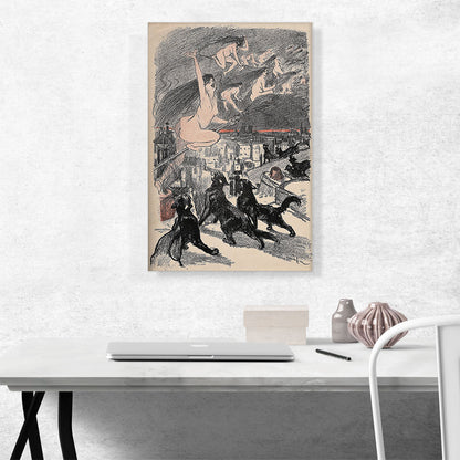 Big Black Cats Howl as Naked Witches Ascend Into the Night