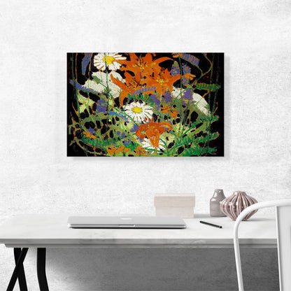 Marguerites Wood Lillies And Vetch
