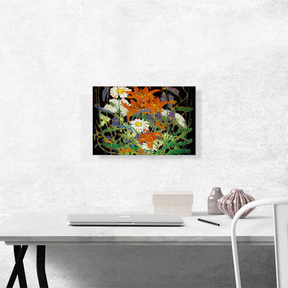 Marguerites Wood Lillies And Vetch