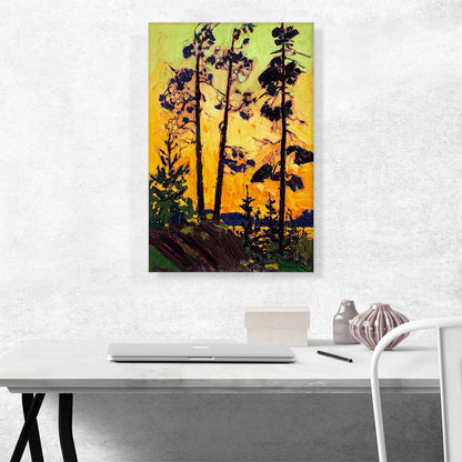 Pine Trees At Sunset Summer 1915