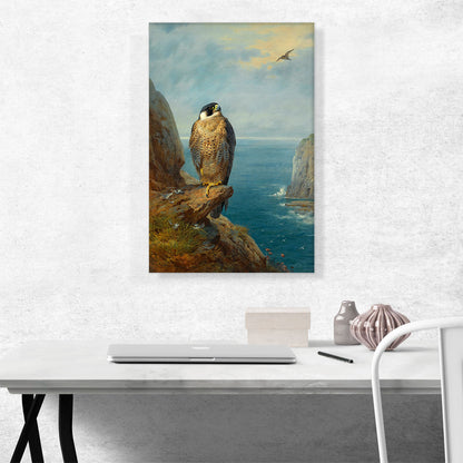 A Peregrine Falcon Perched On a Sea Cliff 1921