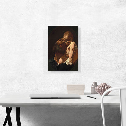 Saint Joseph And The Christ Child In a Feigned Oval