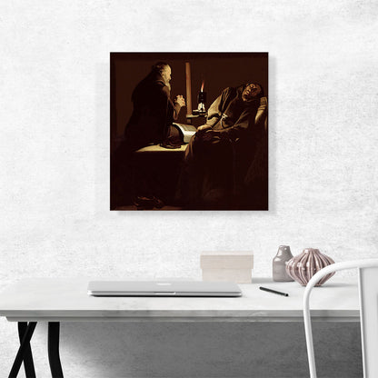 Ecstasy Of St. Francis A Monk at Prayer With Dying Monk 1640