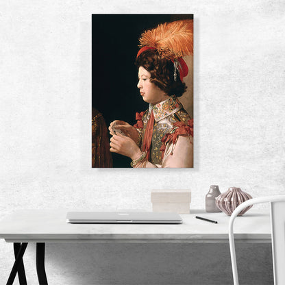 The Cheat With Ace Of Diamonds Card Player Feathered Hat 1635