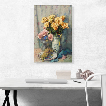 Still Life With Roses And Grapes
