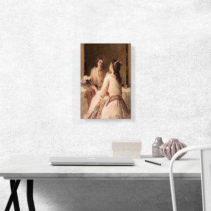 Young Woman Looking In The Mirror