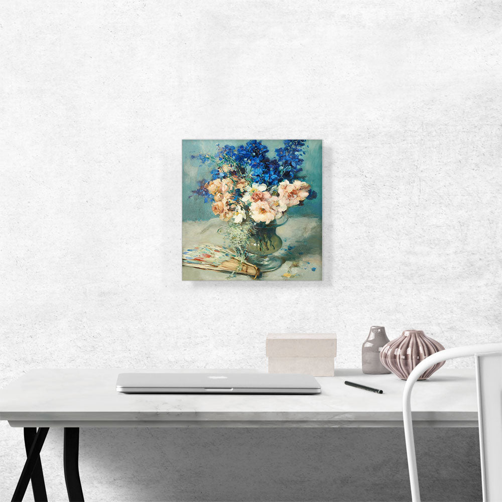 Composition With a Fan And Bouquet Of Flowers