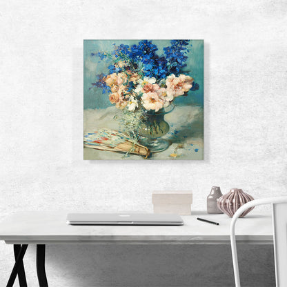 Composition With a Fan And Bouquet Of Flowers