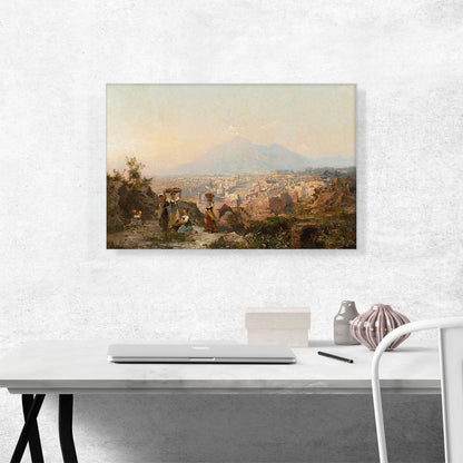 Figures On a Hill Overlooking Pompeii