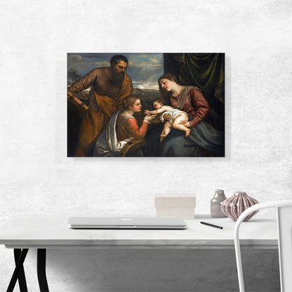 Madonna And Child Saints Luke Catherine Alexandria