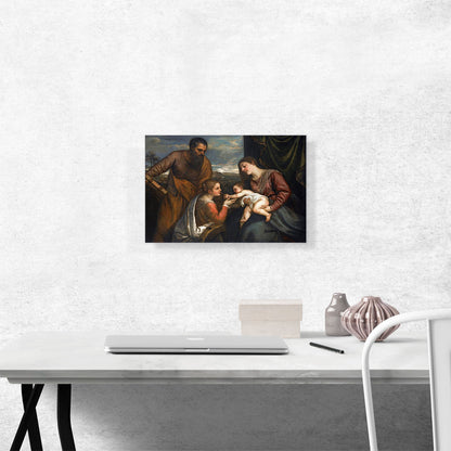 Madonna And Child Saints Luke Catherine Alexandria