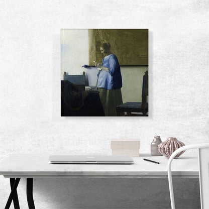 Woman In Blue Reading a Letter 1663