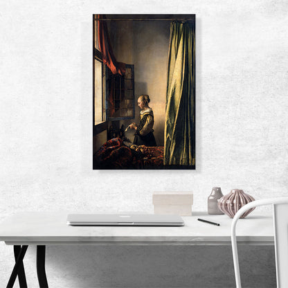 Girl Reading a Letter By An Open Window
