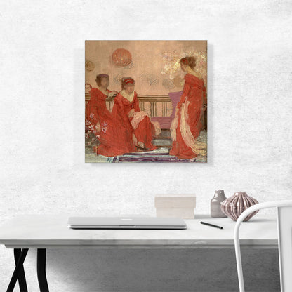 Harmony In Flesh Colour And Red 1869