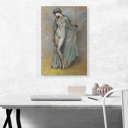 Female Nude With Diaphanous Gown