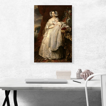 Helene Of Mecklenburg-Schwerin Duchess Of Orleans With Son 1839