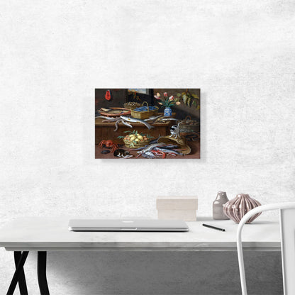 Still Life With Fish And Cats In The Kitchen