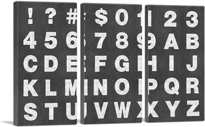 Chalkboard Full Alphabet Horizontal Rectangle