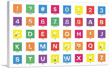 Kids Colorful Animal Horizontal Rectangle Full Alphabet