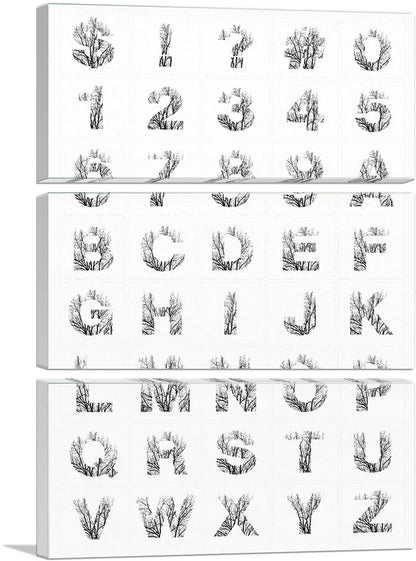 Tree Branches Vertical Rectangle Full Alphabet