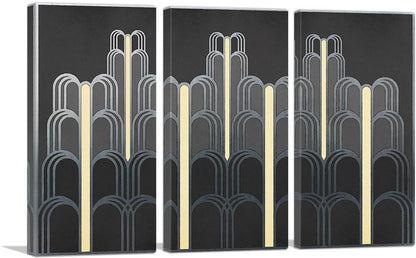 Art Deco Tan Black Gray Design
