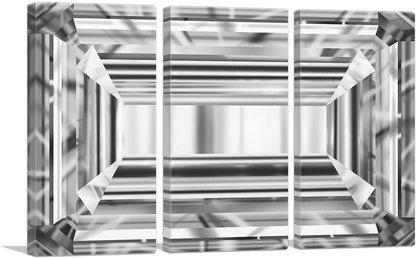 White Gray Emerald Cut Diamond Jewel