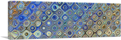 Blue Brown Tan Shapes Modern Panoramic