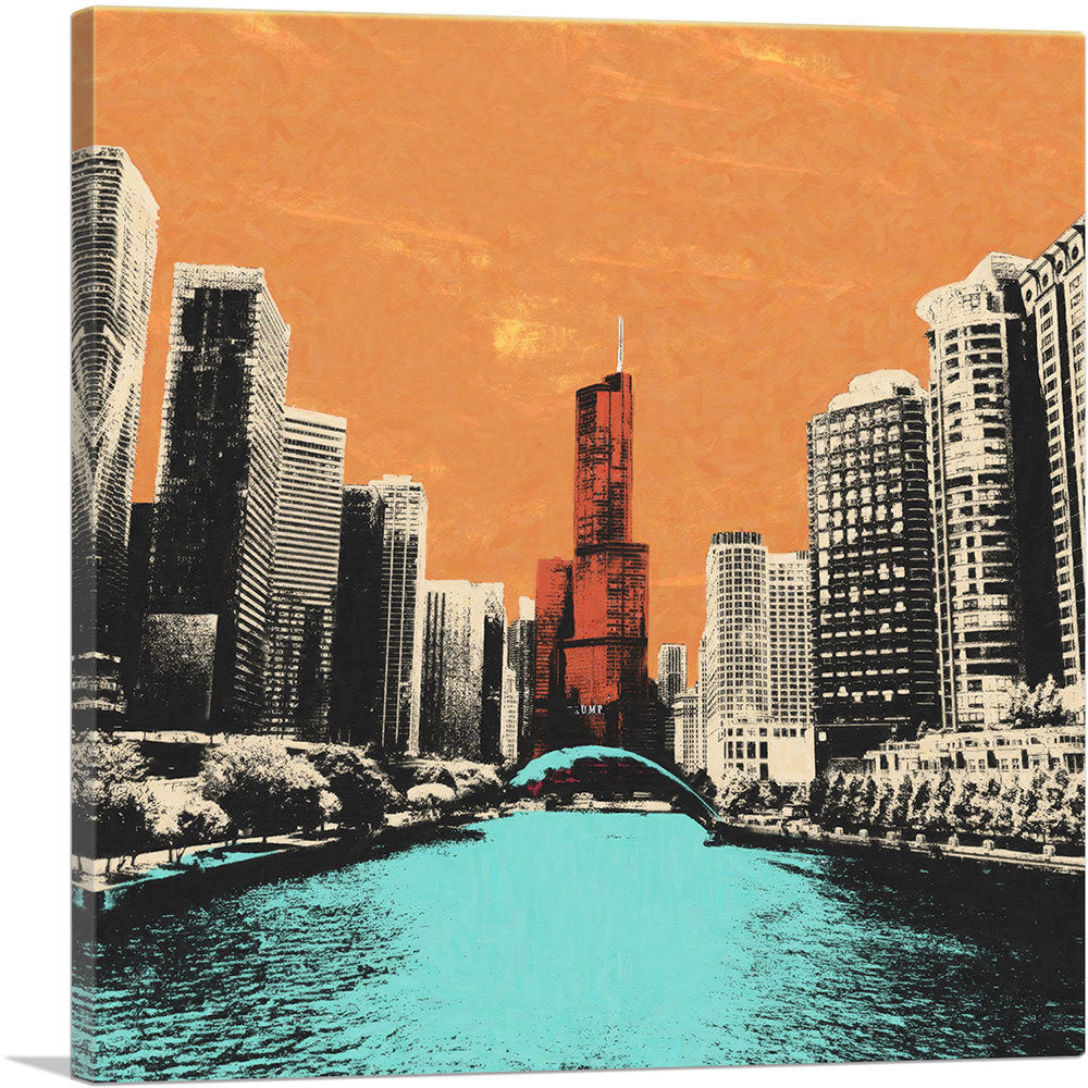 Chicago City Pop Art Painting Home Decor Square