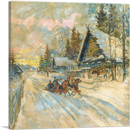 Accordionist On a Sleigh