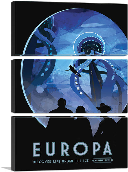 Europa Discover Life Under the Ice NASA Poster
