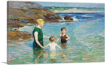 At the Beach Woman With Children